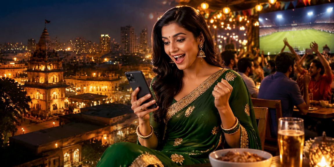 Player interacting with live casino game on mobile device in Pune